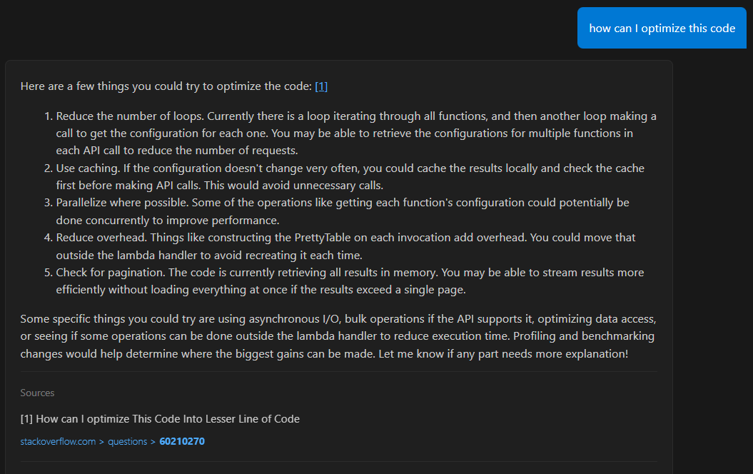 Optimisation du code Amazon Q Optimisation du code Amazon Q