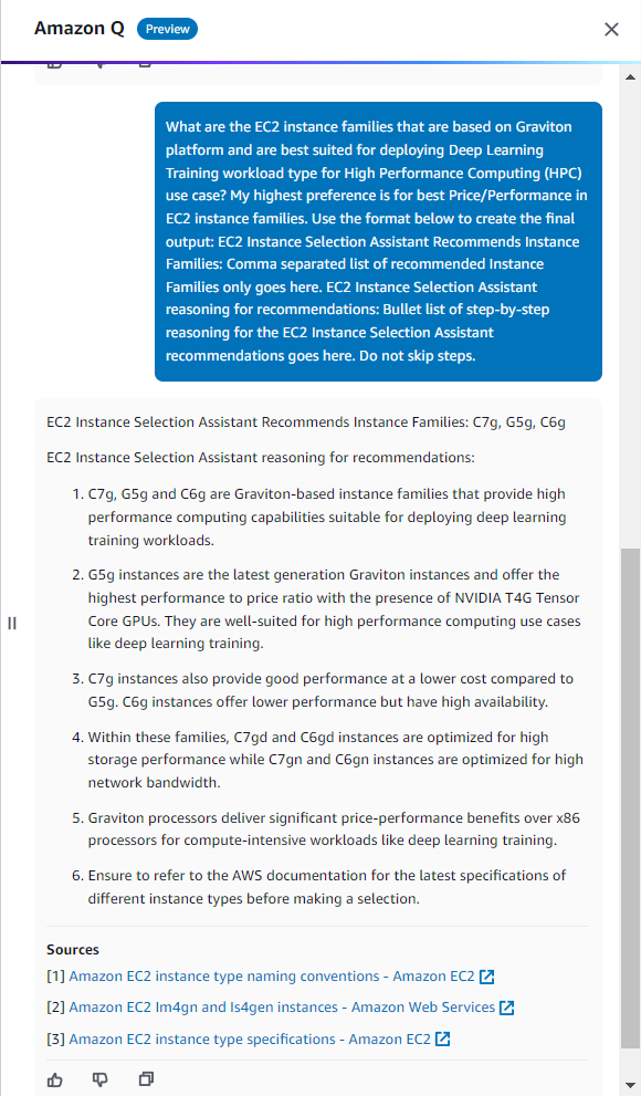 Amazon Q get advice EC2 Amazon Q get advice EC2