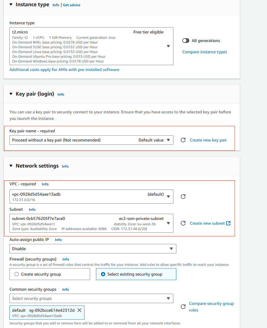 creation instance ec2